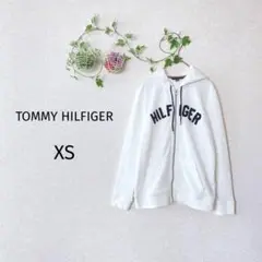 【TOMMY HILFIGER】 パーカー （XS） ホワイト ロゴ ジッパー