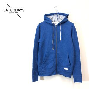 1O2852-F-N◆ SATURDAYS サタデーズ ジップアップニットパーカー フーディ ブルゾン ジャケット ◆ sizeXS コットン ウール 古着 メンズ