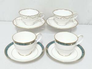 【美品】Noritake ノリタケ カップ&ソーサー ペア 2種セット/4客/ティー/コーヒー/ブランド洋食器/SIERRAMORENA シエラモレナ/LYE30-8