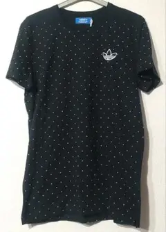 新品アディダスadidasオリジナルス黒白水玉柄ドット半袖カットソーTシャツ