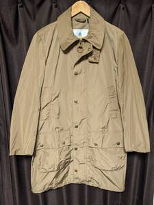 Barbour/バブアー BORDER/ボーダー SHAPE MEMORY TECH CASUAL ノンワックス シェイプメモリー 36 ベージュ ナイロン　スリムフィット　美品