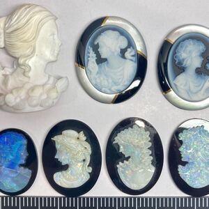 売切1円〜!!コンク!!枠付き!!オパール!!◯カメオおまとめ75.2g◯j 約376.03ct stone conch cameo DH0/EC9●DH0/EA0 w4す69