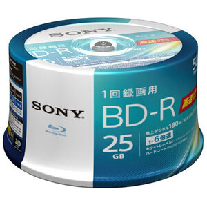 SONY ソニー ビデオ用ブルーレイディスク 6倍速対応BD-R 25GB 50枚パック 50BNR1VJPP6 /l
