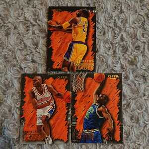 FLEER 1996 ☆ HARDWOOD LEADER 3枚セット ☆ CEDRIC CEBALLOS , JERRY STACKHOUSE , ISIAH RIDER ☆ セバロス スタックハウス JR