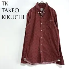 美品 TK TAKEOKIKUCHI シャツ ブラウス 総柄 ボルドー ドット