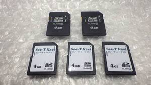 *ＳＤメモリーカード 　4GB 5枚セット 中古動作品　