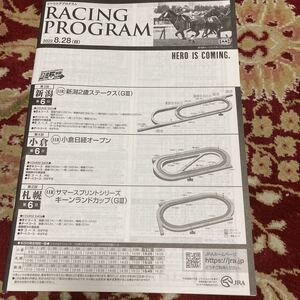 JRAレーシングプログラム2022.8.28(日)新潟2歳ステークス(GⅢ)、キーンランドカップ(GⅢ)、小倉日経オープン