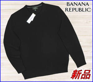 【国内正規品】70%OFF◆バナナリパブリックBANANAREPAUBLIC◆メリノウールセーター丸首クルーネックニット◆黒ブラックL定価11,000円