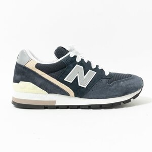 【1円スタート】良品 New Balance ニューバランス U996NV スニーカー スエード/メッシュ ベーシック 紺 ネイビー 24.5 ユニセックス USA製