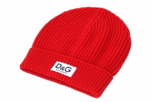 ドルチェ＆ガッバーナ D&Gロゴ カシミア ニットキャップ レッド DOLCE&GABBANA KNIT CAP GXE83T JBVB6 R0367 RED 新品/2