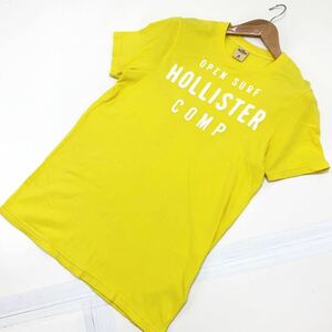 ■ホリスター HOLLISTER 半袖Tシャツ イエロー 黄色 Mサイズ 細身 アメカジシルエット 胸ロゴ入り デニムなどにぴったり♪■FA30