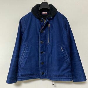 美品 blue blue インディゴ ボア デッキ ジャケット S アルパカ ハリウッドランチマーケット ブルーブルー indigo jacket HRMハリラン中綿