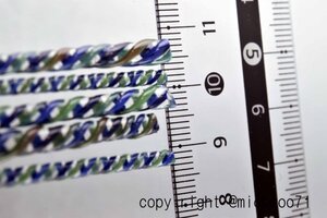 モレッティの細密なツイストガラス棒、ガラスレース棒（10959-467m）レース棒　＃ヒュージング　＃小物ガラス材料　＃アクセサリー材料