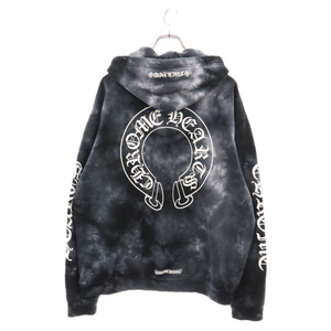 CHROME HEARTS クロムハーツ Horseshoe Hoodie Black Tie Dye タイダイ柄ホースシュープリントプルオーバーパーカー ブラック