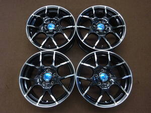 A-60　メッシュ ホイール　（黒）　16×6.5J ET53 PCD114.3 5H 4本　美品　程度良好　人気のデザイン　カスタム　ミニバン　等に是非　！