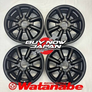 4本セット【在庫あり即納】RS Watanabe F8F TYPE 13×5J+40 4H-100 艶消しブラック / 13インチ ワタナベ ホイール