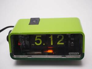 ジャンク シチズンデジタル パタパタ時計 NO.5RD025 緑 グリーン 50/60Hz 日本製 昭和レトロ 当時物