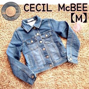 セシルマクビー CECIL McBEE【M】デニムジャケット Gジャン/ブルー系 コットン 綿混 カジュアル レディース