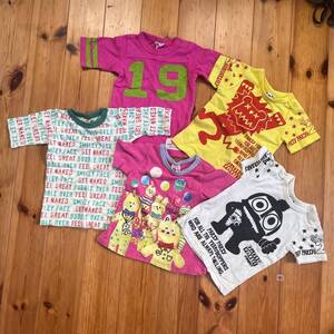 【送料込】party party & JUNK STORE 5分丈TシャツとTシャツ　90サイズ　5着セット