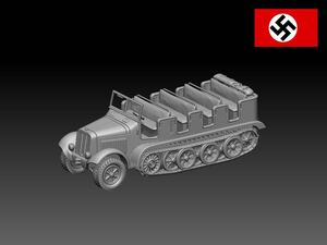 HINODE1/144 レジンキット　未塗装　WW2 ドイツ軍 Sd.Kfz.6 5tハーフトラック　ワールドタンクミュージアム　250113