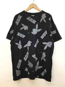 PLAYBOY by HUF メキシコ製 総柄 プリント 半袖Tシャツ メンズL〜 大きめ【状態良好】