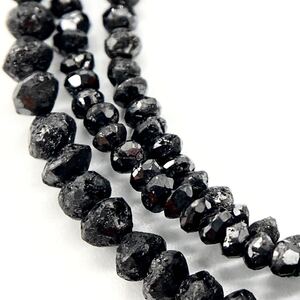 1円〜スタート!!［ブラックダイヤモンドアクセサリーパーツ］d ◎約2.3g ネックレス black diamond necklace parts BD7