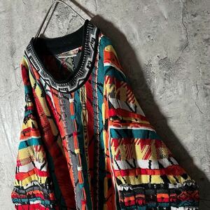 【MAKA着用モデル】COOGI　クージー　コットンニット　オーストラリア製　L〜XL　マルチカラー　肉厚