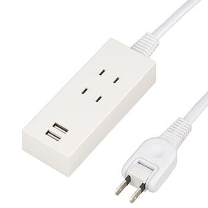 【10個セット】 YAZAWA 2AC2USB 2.1A2.5m ホワイト Y024025WH2UX10