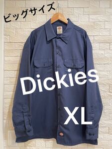 Dickies ディッキーズ　メンズ　長袖シャツ　海外 ネイビー メンズシャツ　海外シャツ　サイズXL 送料無料　即決