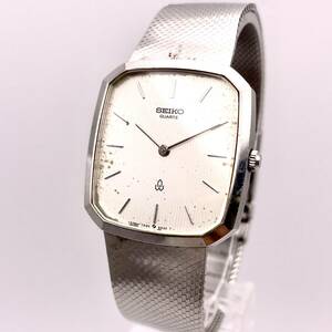 1円■SEIKO セイコー QUARTZ クォーツ 7820-5380 白文字盤 アナログ シルバーバンド ベゼル ヴィンテージ アンティーク N848-233-9