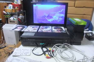 動作品テレビ付おまけ多数あり　DXアンテナ DX BROADTEC ビデオ一体型DVDレコーダー DXR170V 　VHSテープ　DVDソフト　アンテナケーブル他