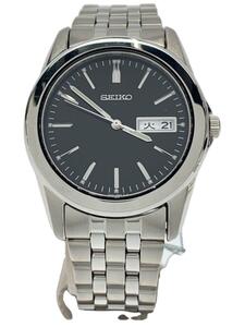 SEIKO◆クォーツ腕時計/アナログ/ステンレス/BLK/SLV/SCXC013