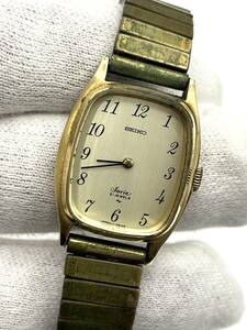 【稼働◯】SEIKO セイコー socie ソシエ 手巻き 腕時計 ゴールド文字盤 21石 スクエア 蛇腹 スプリング ゴールド レディース 11‐4500