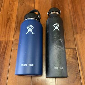 沖縄 海兵隊 米軍放出品 HydroFlask ハイドロフラスク 水筒 ボトル 海兵隊人気 2個セット ネイビー ブラック (管理番号BU10)