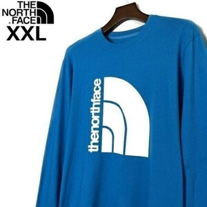 1円～!売切!【正規新品】THE NORTH FACE◆L/S COORDINATES TEE 長袖 Tシャツ ロンT US限定 立体ロゴ 上質 大きいサイズ(XXL)青 180902-5