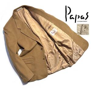 最高級【定価14万】Papas パパス カシミヤ100％ テーラードジャケット L メンズ Pロゴ刺繍【至高のカシミヤ100％】抜群の着心地 日本製