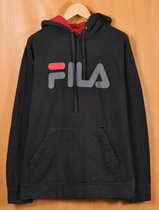 FILA フィラ プルオーバー スウェット パーカ ブラック メンズL相当(21109