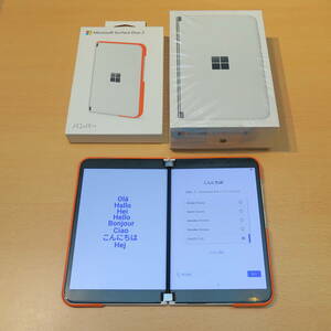 マイクロソフト Surface Duo 2 Glacier RAM 8GB／ROM 256GBモデル（9BX-00005） バンパー付き 中古美品