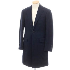 【中古】リングヂャケット RING JACKET ウールカシミヤ チェスターフィールドコート ネイビー【サイズ42】