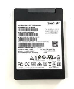 K6042238 SanDisk SATA 512GB 2.5インチ SSD 1点 【中古動作品】
