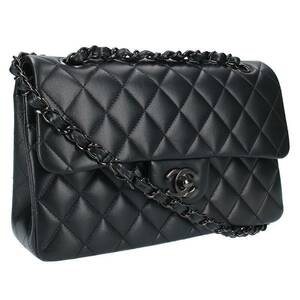 シャネル CHANEL マトラッセ23 クラシックスモール ロジウム加工グレインドカーフWフラップショルダーバッグ 中古 SS13