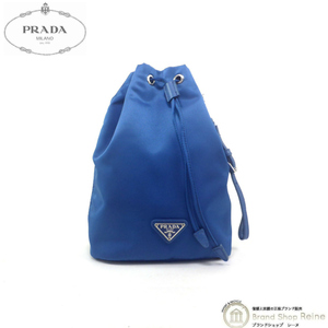 プラダ （PRADA） テスート ナイロン ポーチ ドローストリング コンテナ 巾着 バッグ 1NE369 ブルー（新品同様）中古