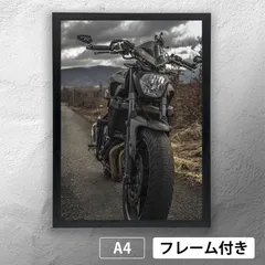 ヤマハ（YAMAHA MT-07）フォトポスターA4　マット　その4　【フレーム付】