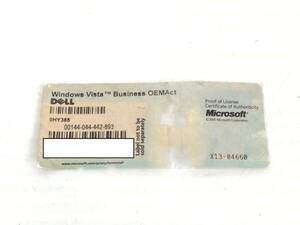 H637◇◆中古 Microsoft Windows VISTA OEMA DELL プロダクトキーシール 