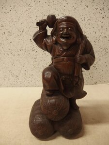 0140013w【備前焼 きび堂製 大黒天 置物 七福神】高さ33cm程度/中古品