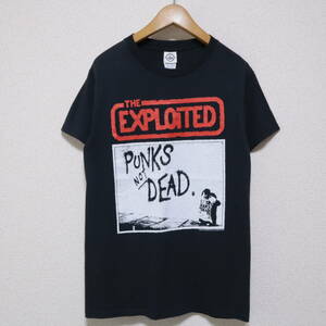 00s■THE EXPLOITED エクスプロイテッド■PUNKS NOT DEAD Tシャツ■S ブラック 黒 DELTA■ハードコア パンク バンド バンT ビンテージ 90s