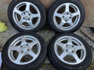 社外アルミホイール 14インチ 4.5J PCD100 4穴 ET43 ハブ径67 ヨコハマ iceGUARD iG60 155/65R14 23年製 ４本 スタッドレスタイヤ