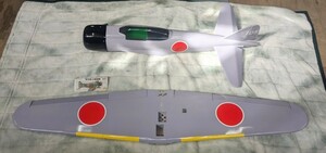 お引取限定 ラジコン 飛行機 零式艦上戦闘機 1/7.1スケールモデル　4ストローク 90エンジン TANGIKU スロット・イン方式バルサキット 新品