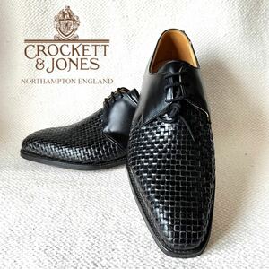 新品未使用 Crockett&Jones クロケット&ジョーンズ HIGHBURY ハイバリー メッシュ 7E 黒 ドレスシューズ 革靴 紳士靴 ビジネスシューズ 