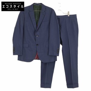 新品同様 国内正規 GUCCI グッチ 406137/407592 ミケーレ期 シアサッカー セットアップ スーツ 7-52R/7-54R ネイビー メンズ